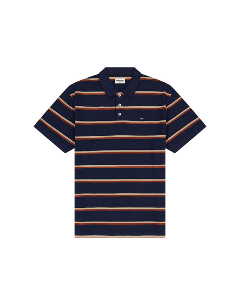 Wrangler - Navy Stripe Polo Shirt 112362827