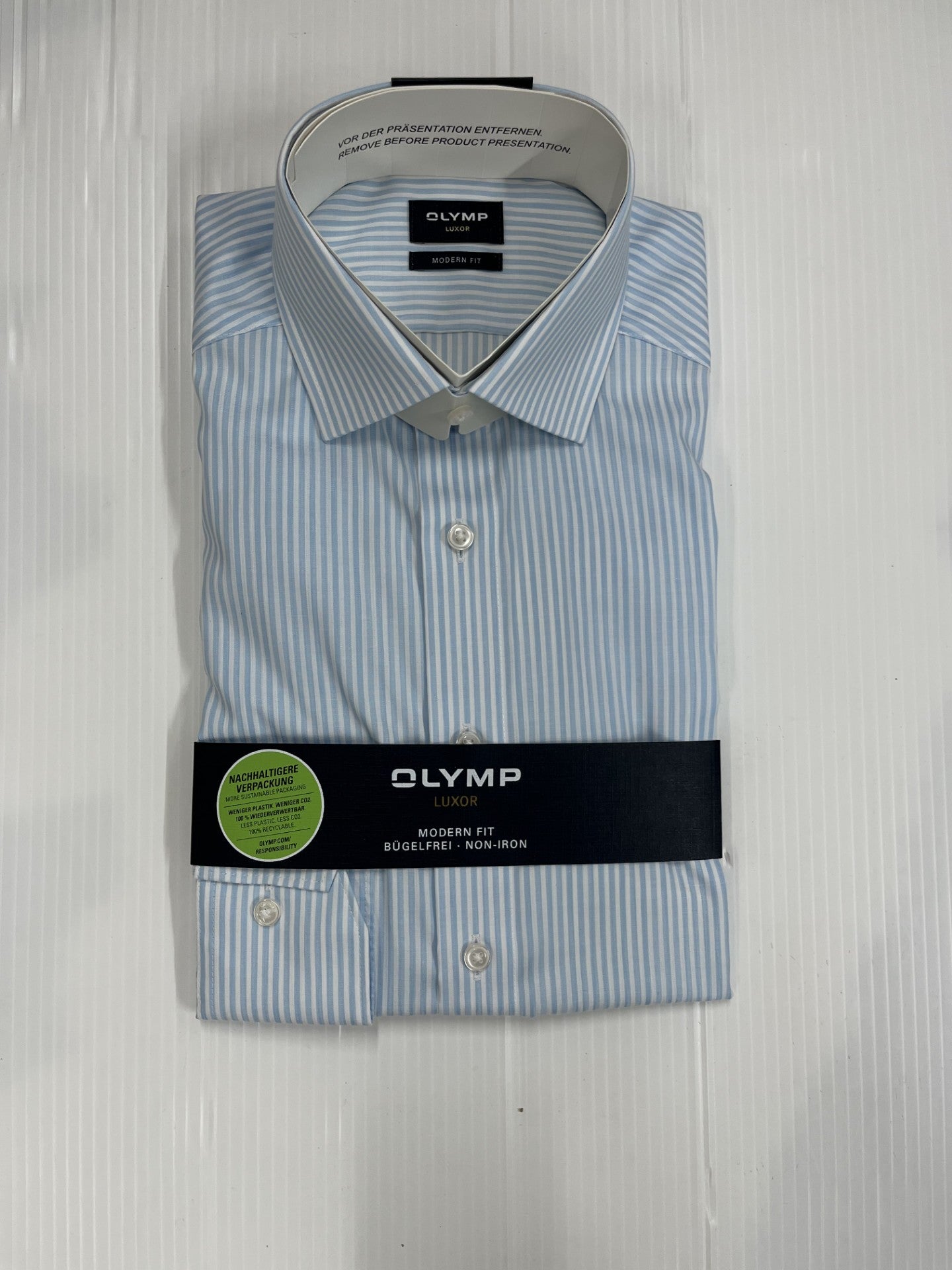Olymp - Blue Striped Long Sleeve Shirt 1216 64 11
