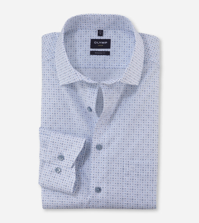 Olymp - White Pattern Long Sleeve Shirt 1212 74 00