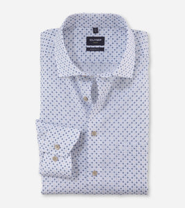 Olymp - White Pattern Long Sleeve Shirt 1212 74 22