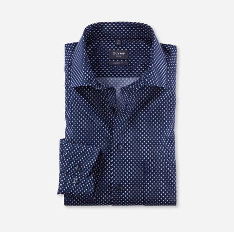 Olymp - Royal Blue Dot On Navy Modern Fit Formal shirt 1284 44 19