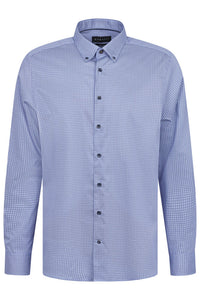 Bugatti Shirt - Blue Long Sleeve Shirt 78414C 340
