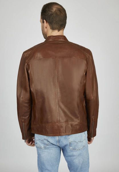 Bugatti - Cognac Leather Blouson Jacket 223002