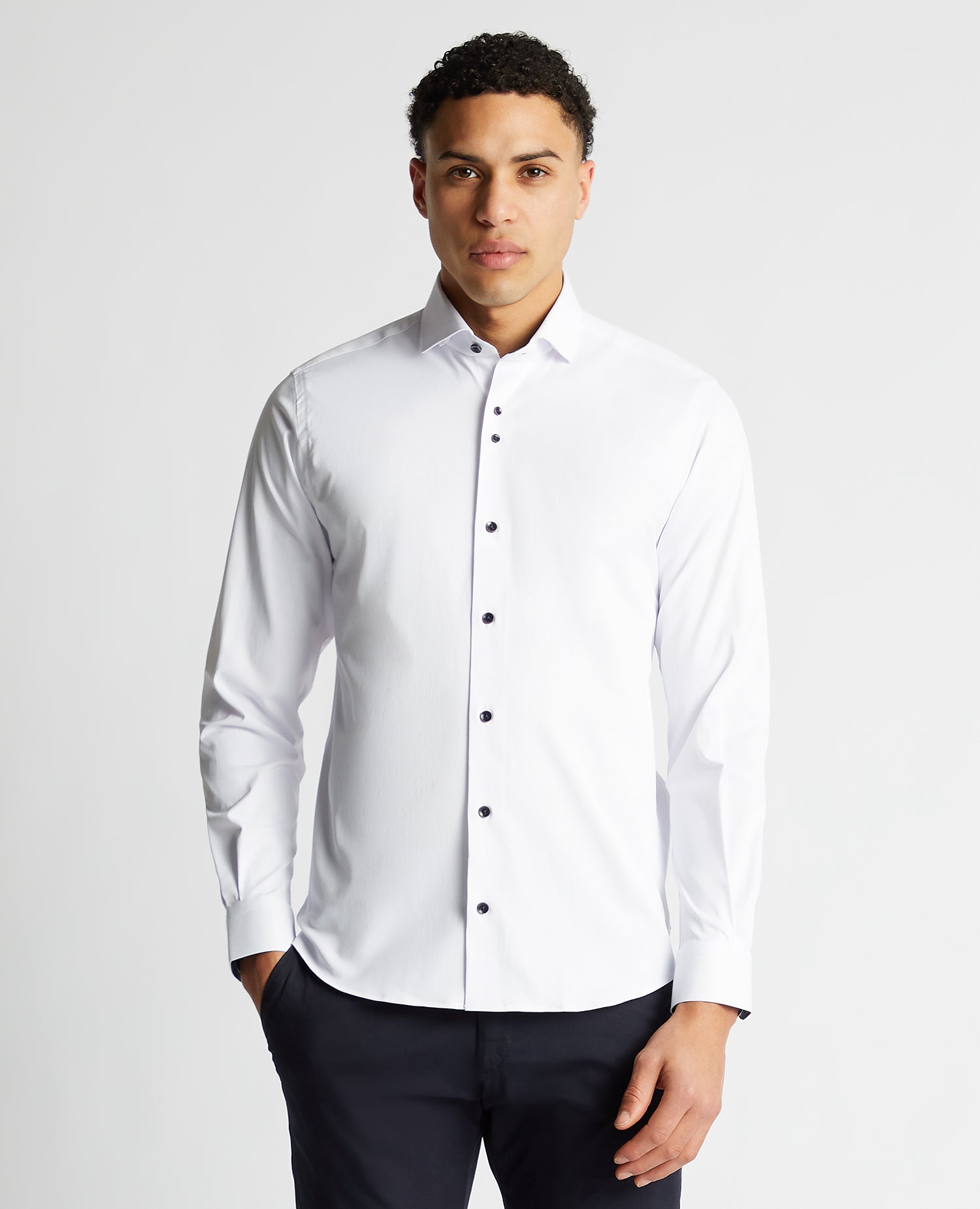 Remus Uomo - White Long Sleeve Shirt 13140 01