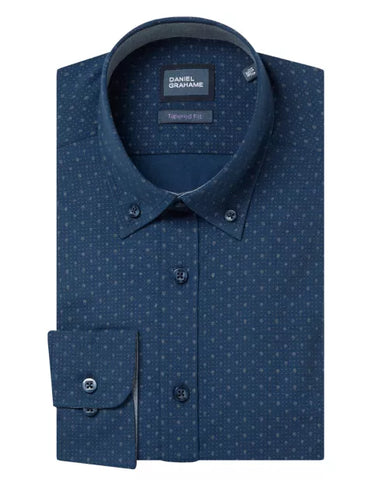 Daniel Grahame - Navy Tapered Long Sleeve Formal Shirt 15126 78