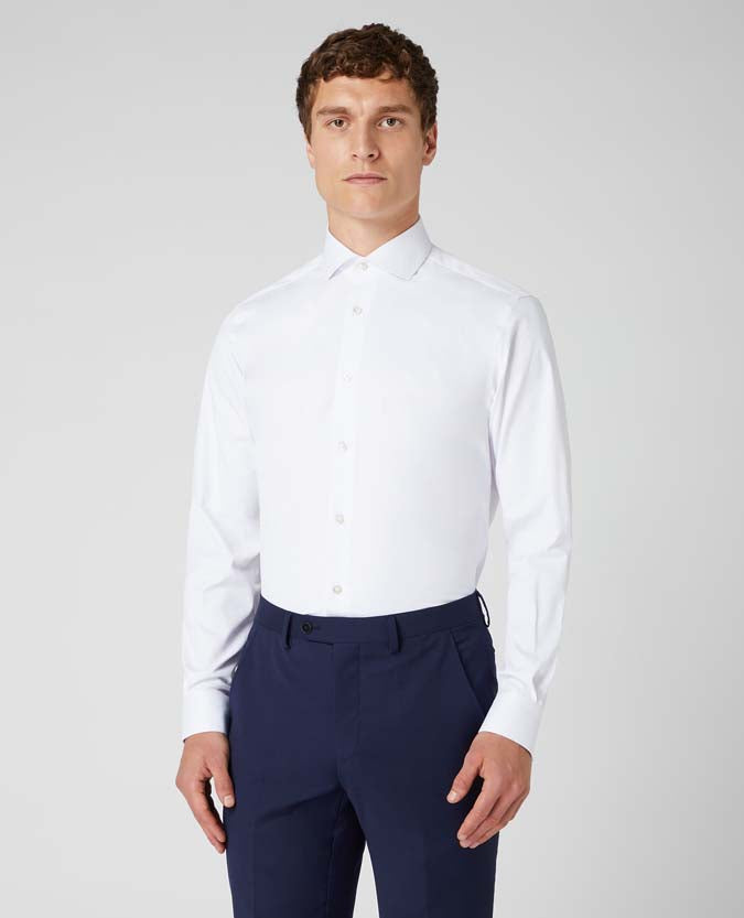 Remus Uomo - White Tapered Fit Long Sleeve Shirt 18626 01