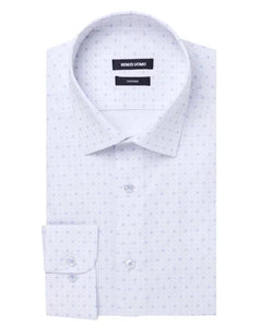 Remus Uomo - White Blue Tapered Long Sleeve Shirt 18739 12