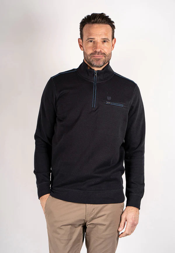 Pre End - Jimmy Dark Navy Quarter Zip Sweatshirt 100298 7087