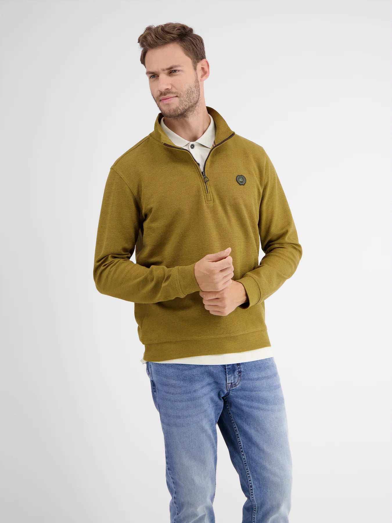 Lerros - Quarter Zip Sweatshirt Dried Tobacco 2384402 753