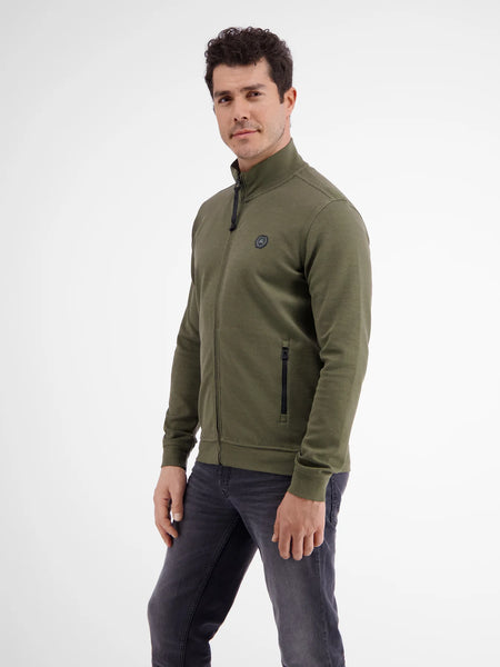 Lerros - Aged Olive Zip Up Sweatshirt 2384503 659