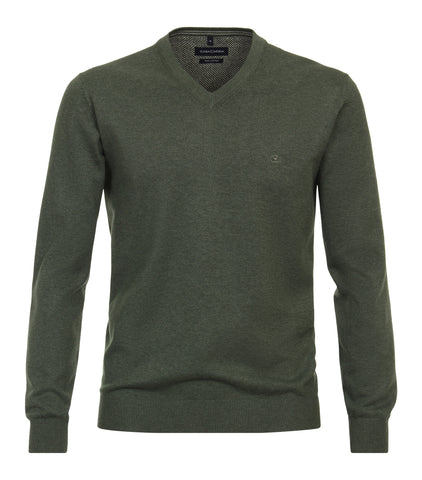 Casa Moda - Thyme Green V Neck Knitwear 004430 314