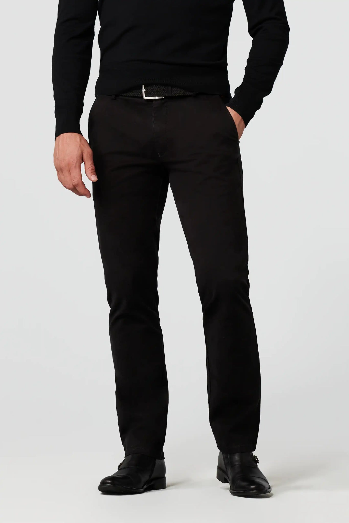 Meyer - Black Oslo Fit Cotton Trousers 316 09