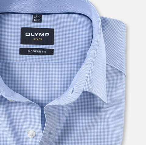 Olymp - Blue Check Formal Shirt 3390 64 11