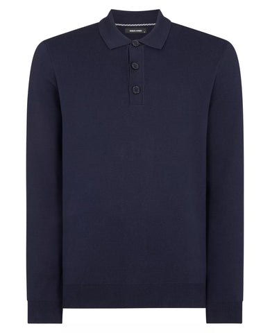 Remus Uomo - Navy Long Sleeve Polo 58690 78