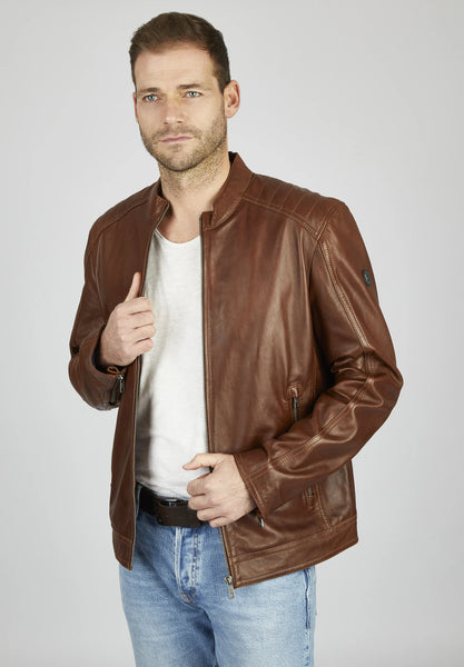 Bugatti - Cognac Leather Blouson Jacket 223002