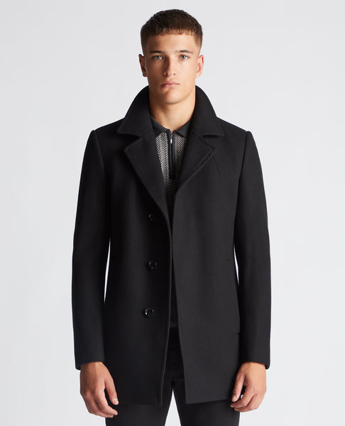 Remus Uomo - Black Lohman Wool Rich Coat 90077 00