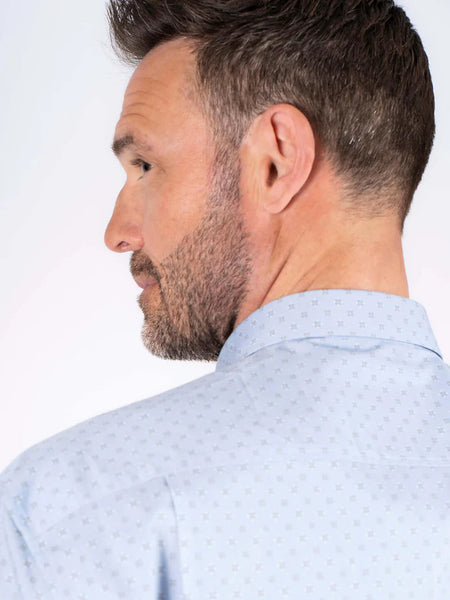 Pre End - Brunnera Blue Napoli Short Sleeve Shirt 6000030 3922