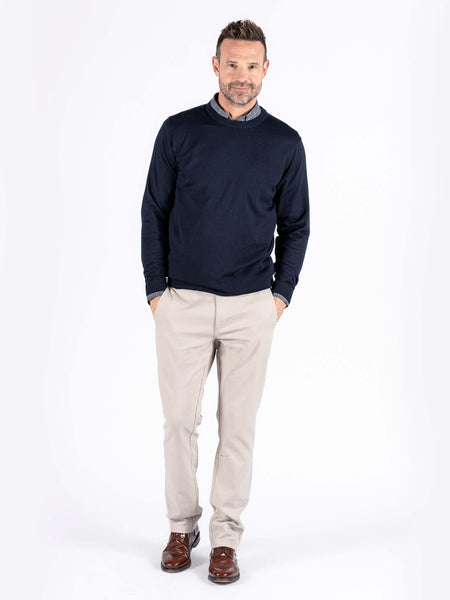 PRE - END - DARK SAPPHIRE GORDON CREWNECK JUMPER -  6000180 - 19-4020.