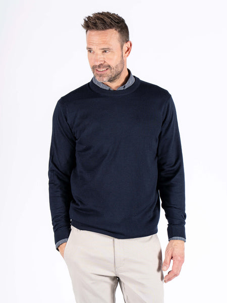 PRE - END - DARK SAPPHIRE GORDON CREWNECK JUMPER -  6000180 - 19-4020.