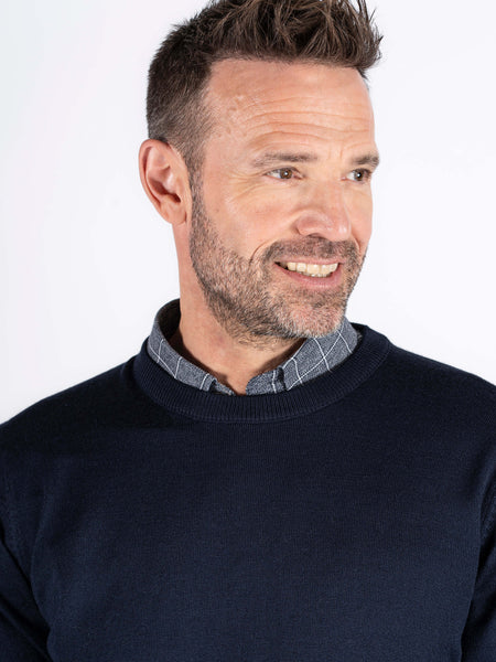PRE - END - DARK SAPPHIRE GORDON CREWNECK JUMPER -  6000180 - 19-4020.