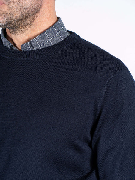 PRE - END - DARK SAPPHIRE GORDON CREWNECK JUMPER -  6000180 - 19-4020.