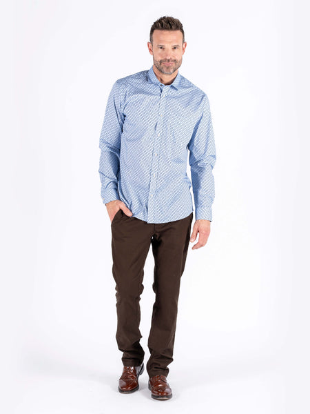 PRE - END - OSCAR LONG SLEEVE SHIRT - 6000254 - BRUNNERA BLUE