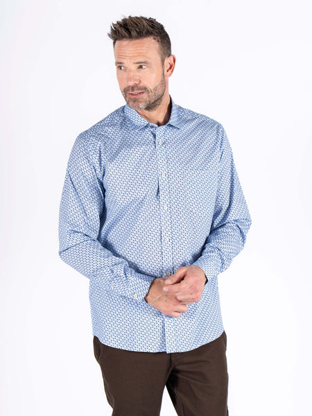 PRE - END - OSCAR LONG SLEEVE SHIRT - 6000254 - BRUNNERA BLUE