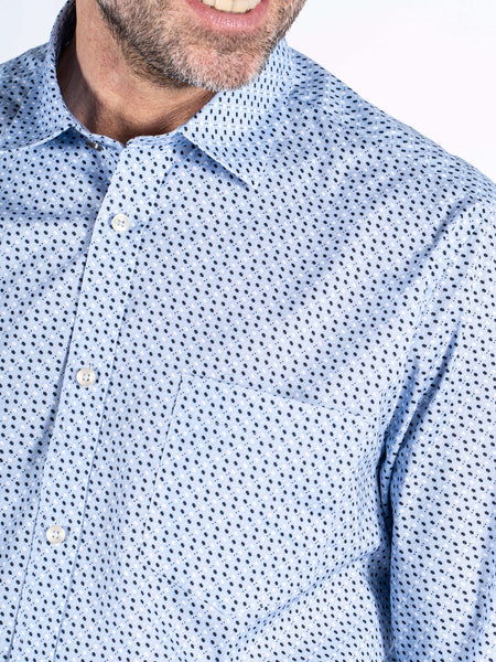 PRE - END - OSCAR LONG SLEEVE SHIRT - 6000254 - BRUNNERA BLUE