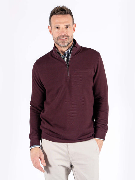 Pre End - TONY - QUARTER ZIP - BURGUNDY  - 6000281