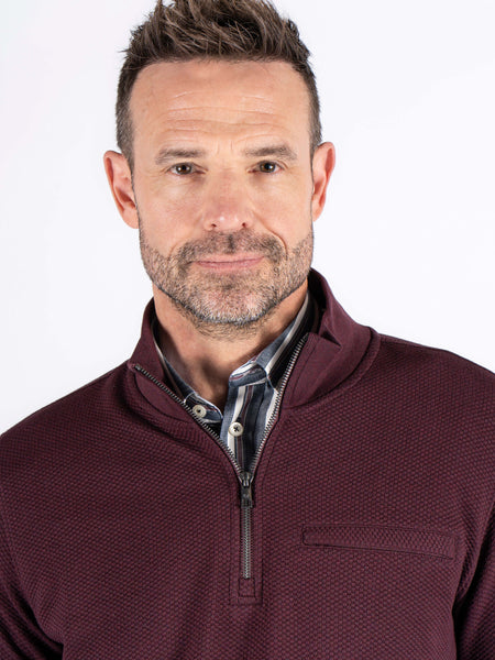 Pre End - TONY - QUARTER ZIP - BURGUNDY  - 6000281