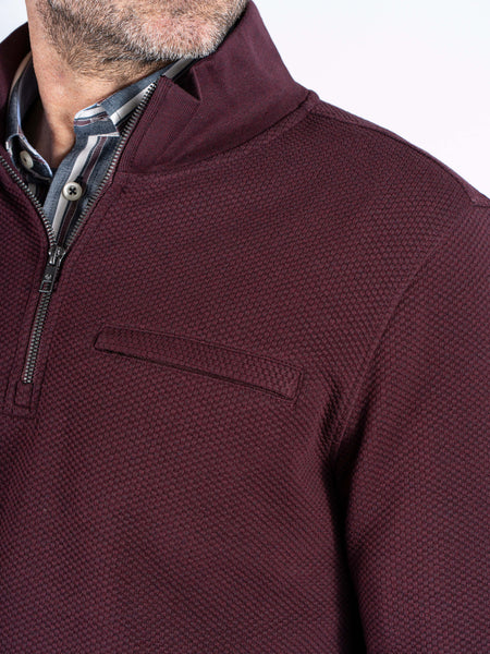 Pre End - TONY - QUARTER ZIP - BURGUNDY  - 6000281