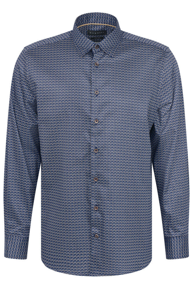 Bugatti Shirt - Navy Long Sleeve Shirt 9750 78512C 390