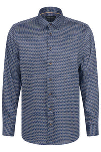 Bugatti Shirt - Navy Long Sleeve Shirt 9750 78512C 390