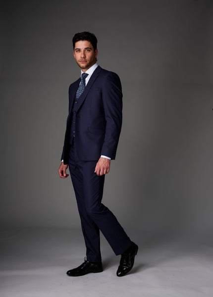 White Label - Navy 3 Piece Suit 84094