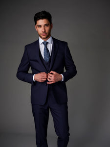 White Label - Navy 3 Piece Suit 84094