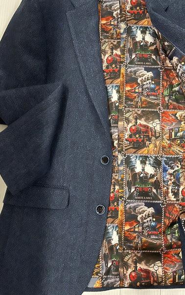 WHITE LABEL - NAVY TWILL TAPERED SPORTS JACKET - 85131.