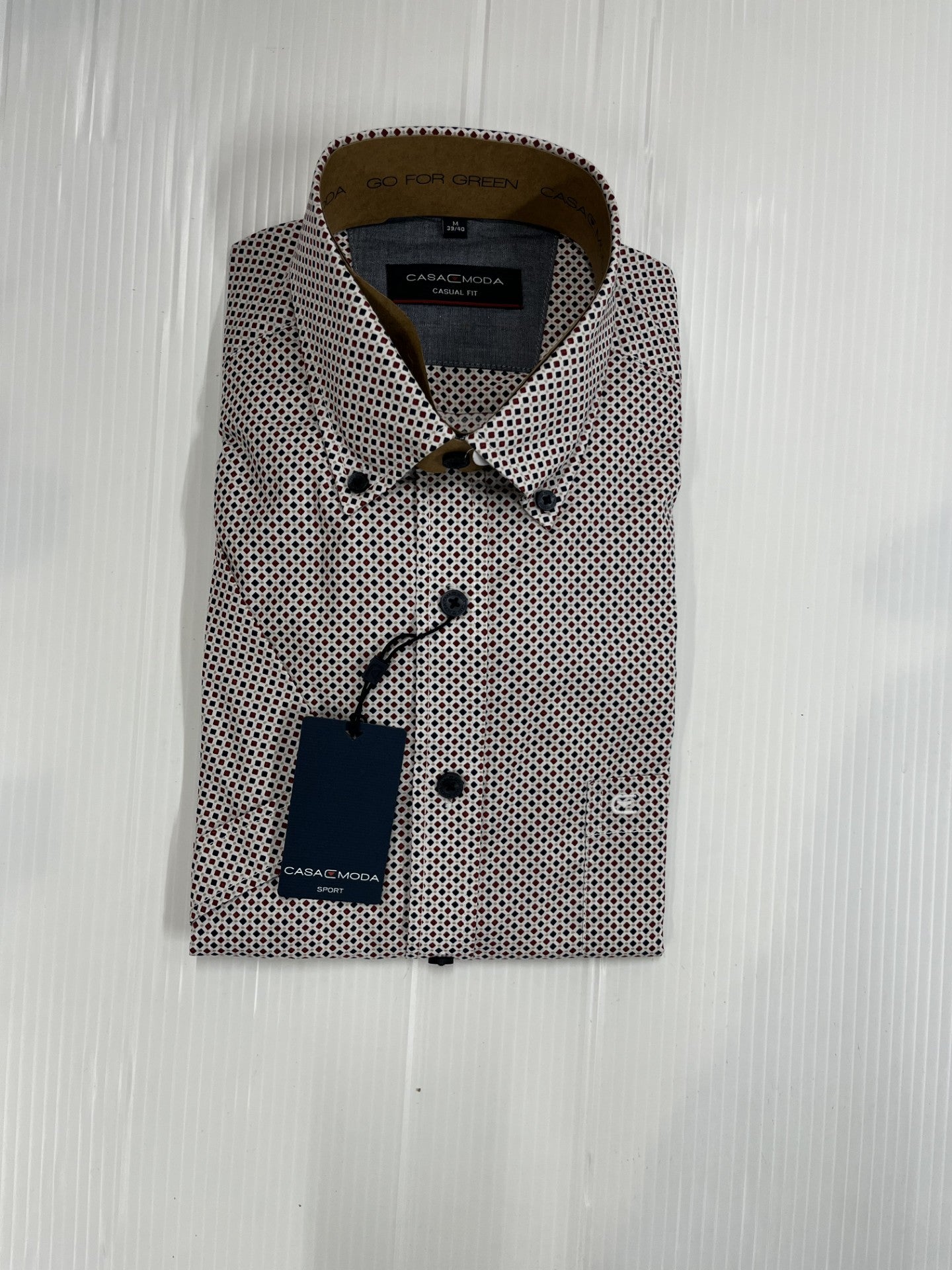Casa Moda -  Burgundy Short Sleeve Shirt 954392100 400