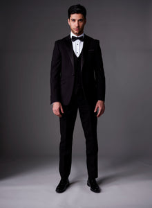 White Label - Black Jacob Tuxedo 3 Piece Suit 85033