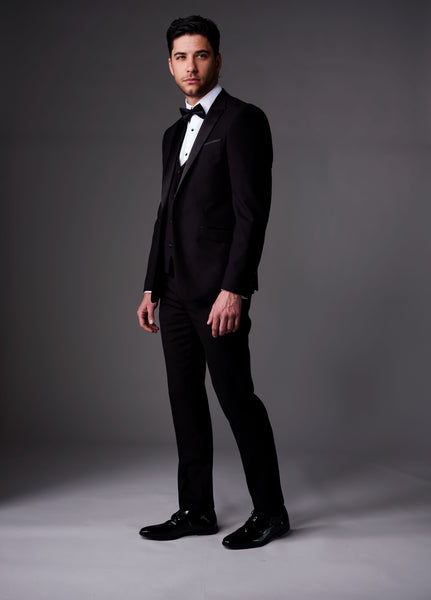 White Label - Black Jacob Tuxedo 3 Piece Suit 85033