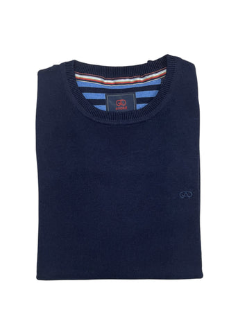 Andre - Achill Navy Crewneck Knitwear