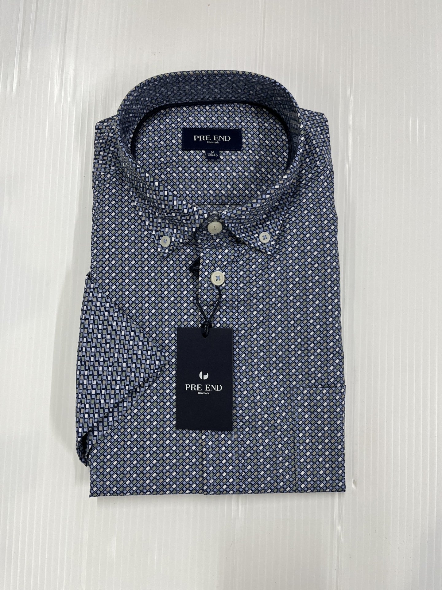 Pre End - Berlin Blue Short Sleeve Shirt 100362 7032