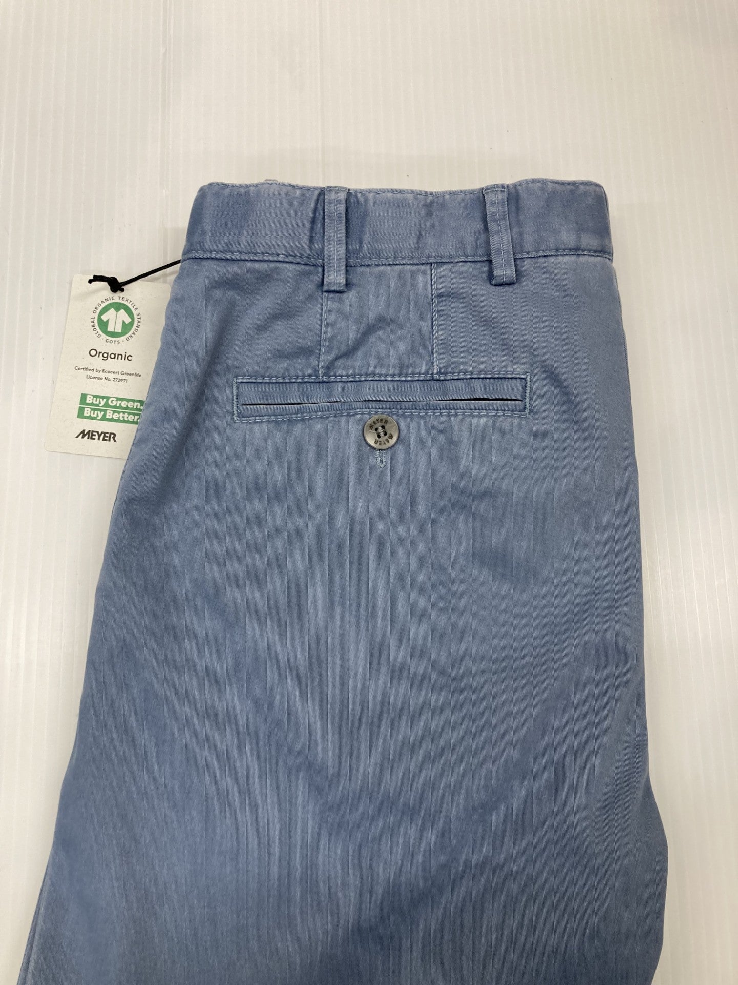 Meyer - Blue Oslo Fit Cotton Chino Trousers 5054 14