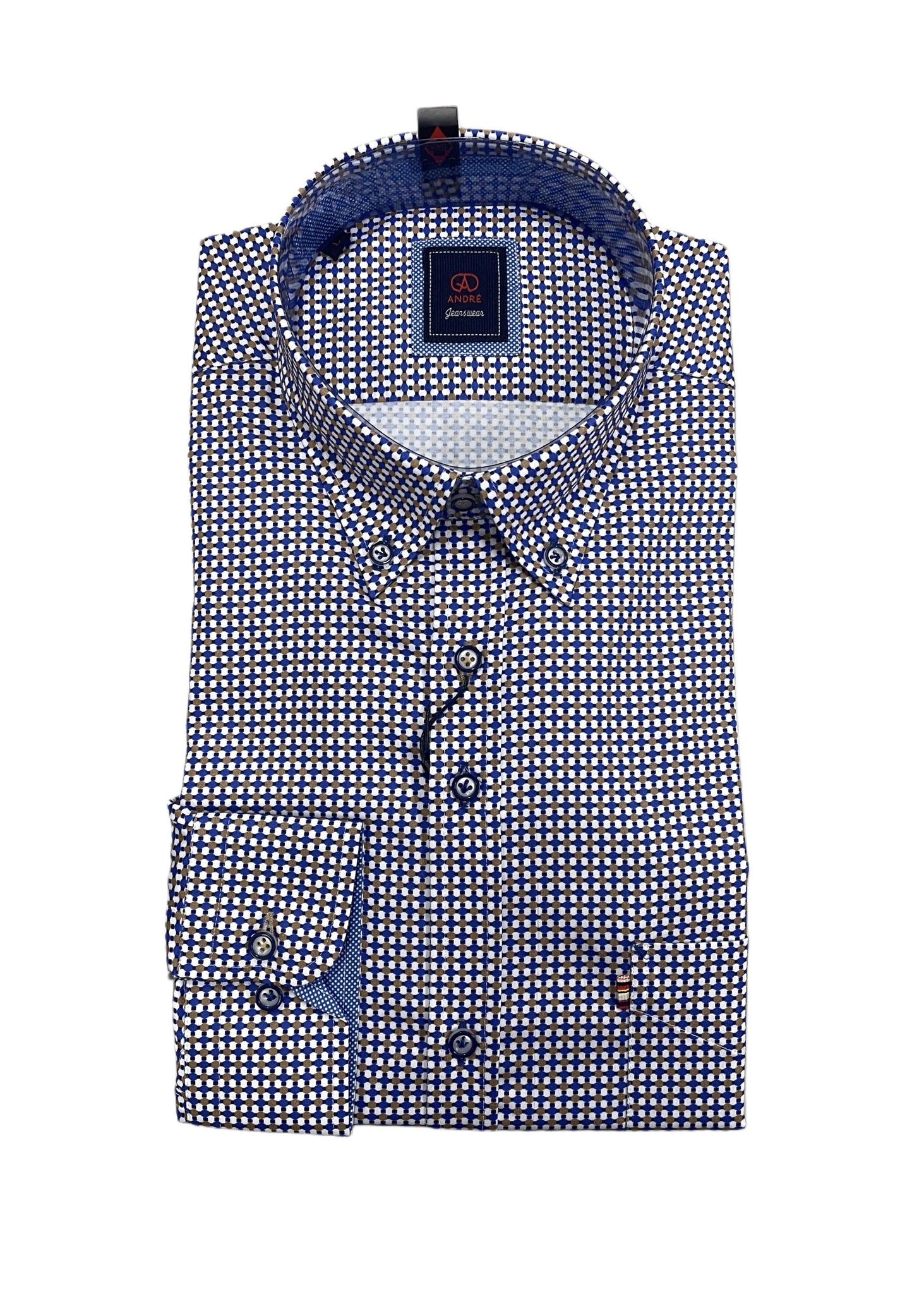 Andre - Ecru Boston Long Sleeve Shirt