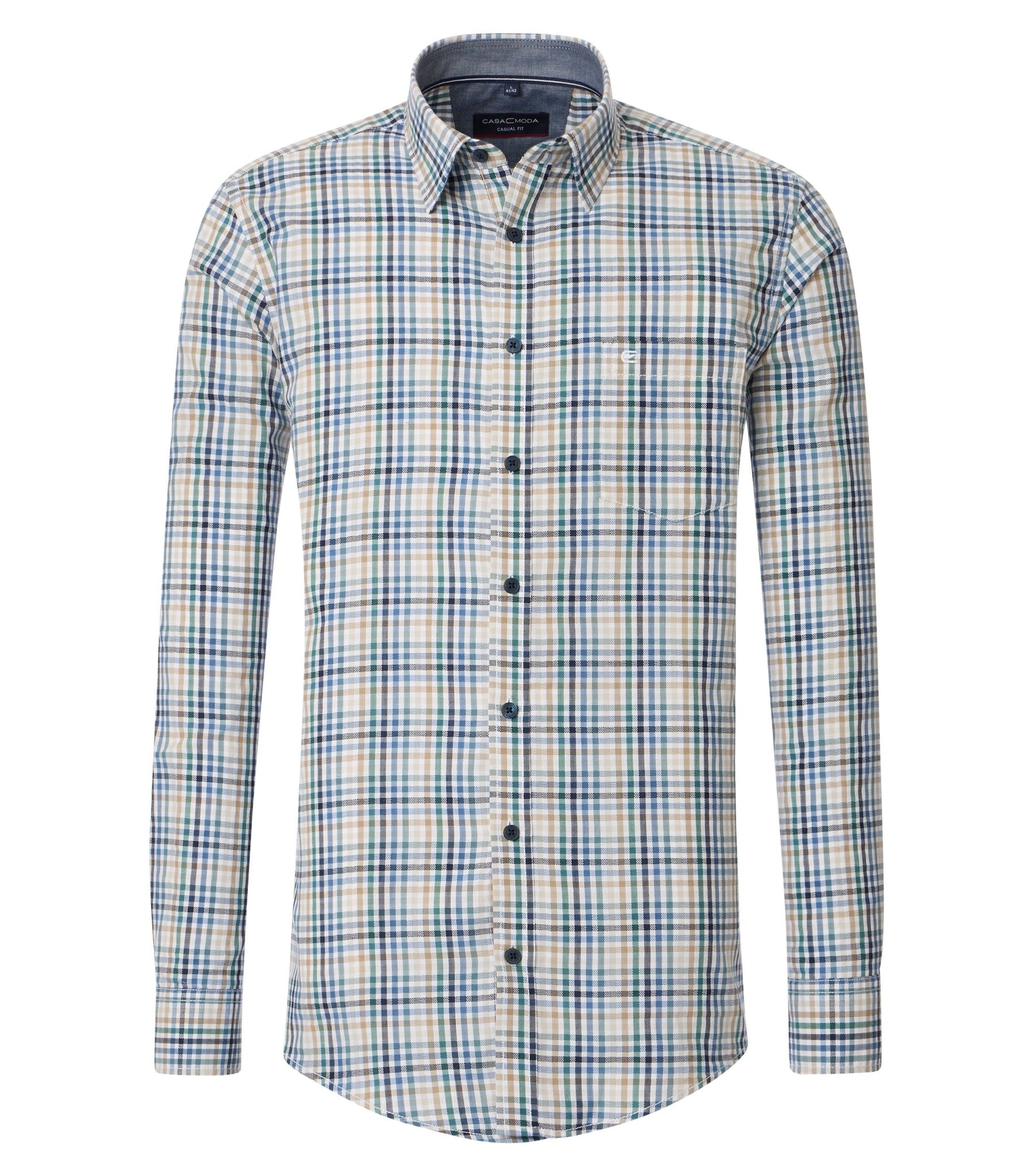 Casa Moda - Blue Check Shirt 454390300 100