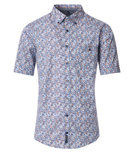 Casa Moda -  Blue Print Short Sleeve Shirt 954395900 100