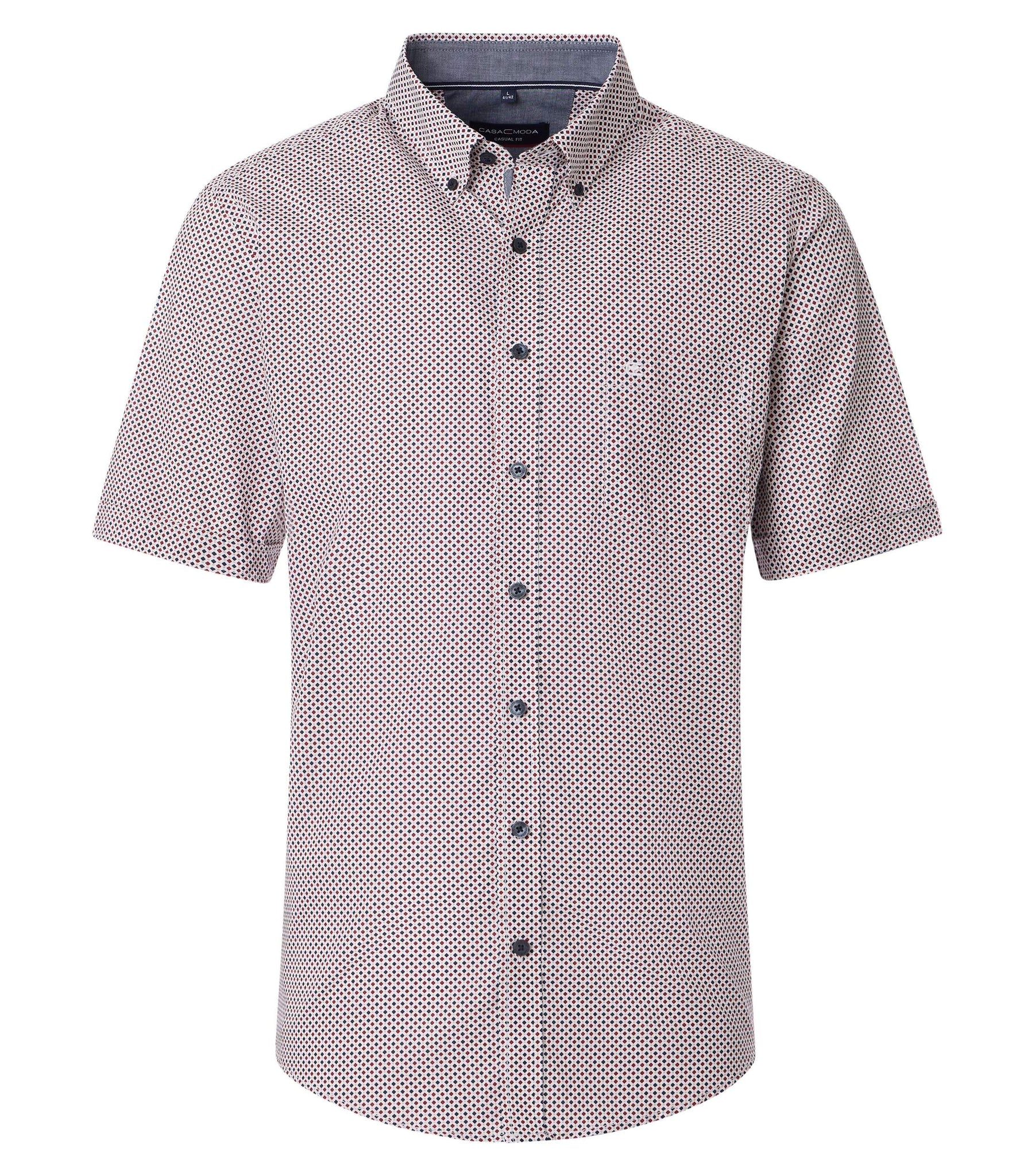 Casa Moda -  Burgundy Short Sleeve Shirt 954392100 400