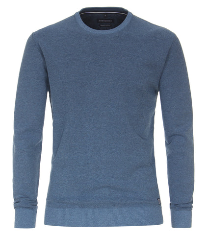 Casa Moda - Azure Blue Crewneck Knitwear 413705800 127