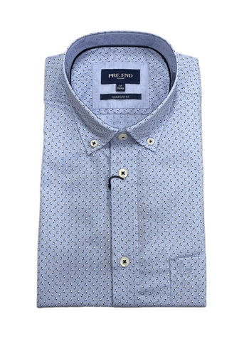 Pre End - Classic Blue Napoli Long Sleeve Shirt 100557 7017
