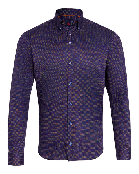 Andre - Daly Long Sleeve Shirt - Navy / Tan