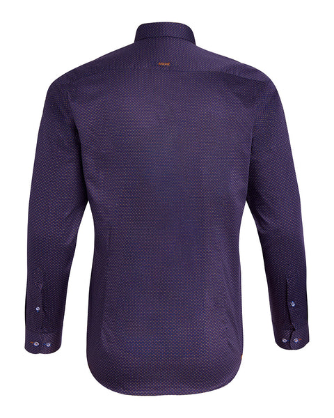 Andre - Daly Long Sleeve Shirt - Navy / Tan